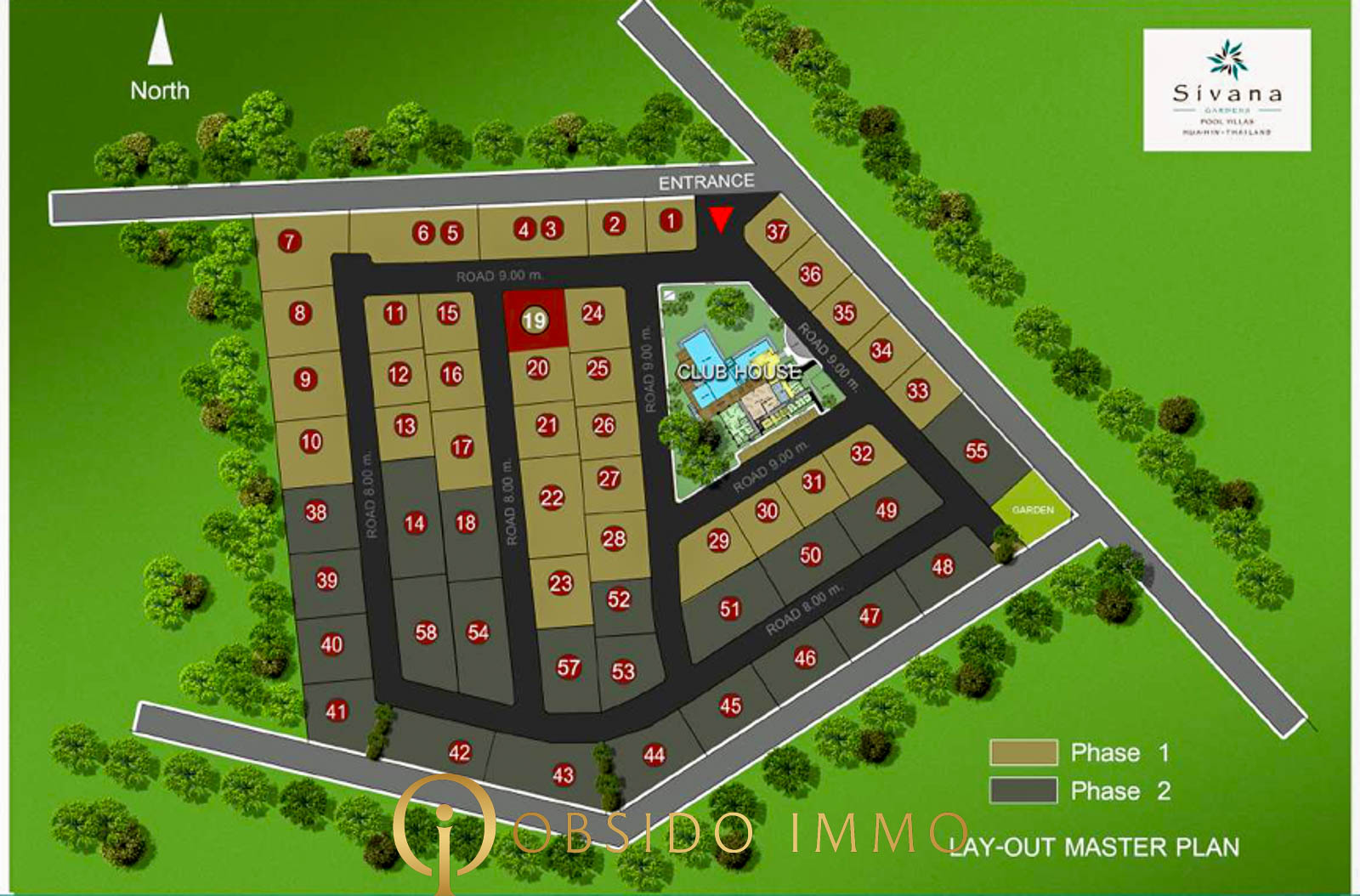 Obsido – Achat immobilier – Hua Hin – villa – Sivana garden – plot 19-1-2