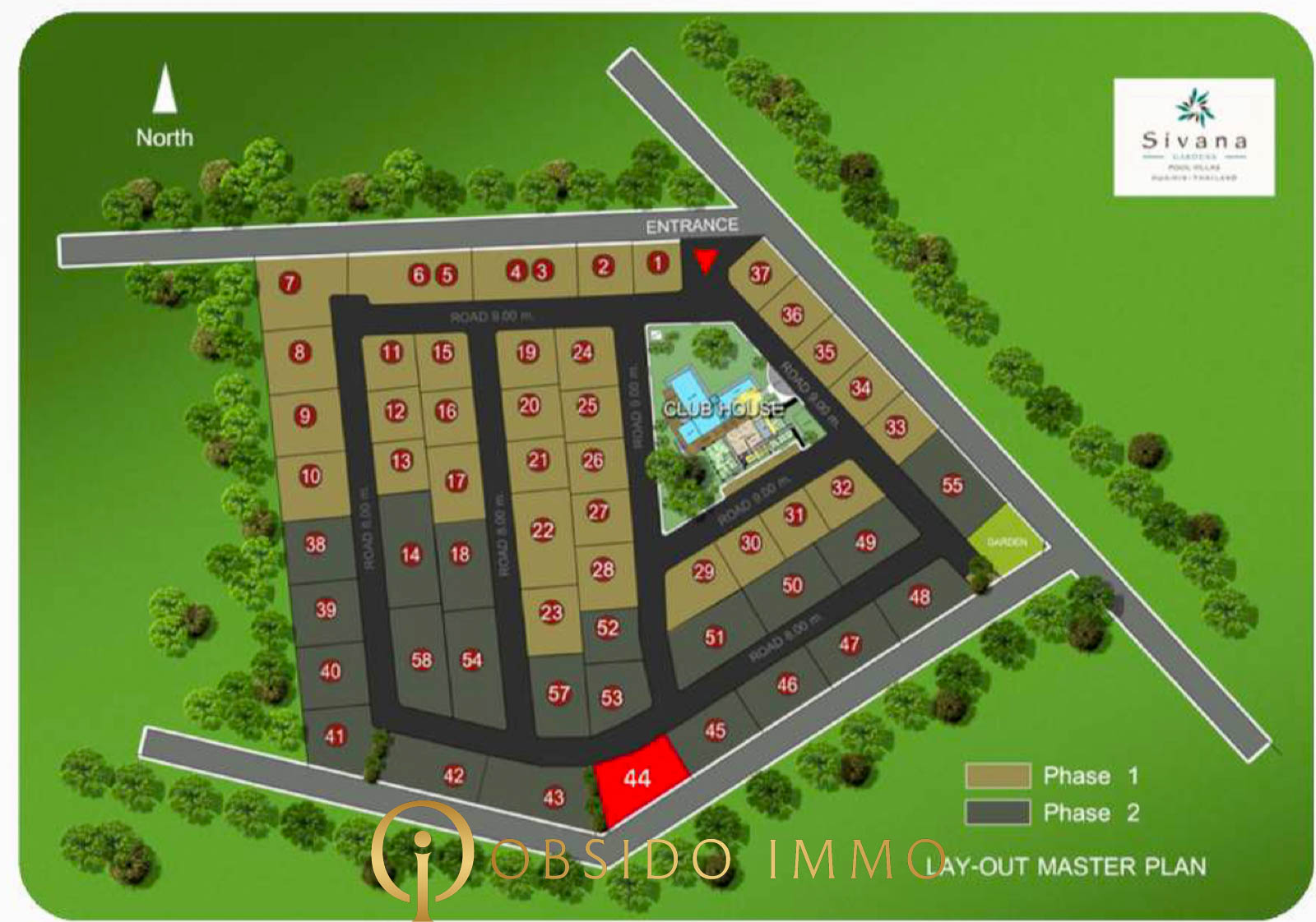 Obsido – Achat immobilier – Hua Hin – villa – Sivana garden – plot 44 -1