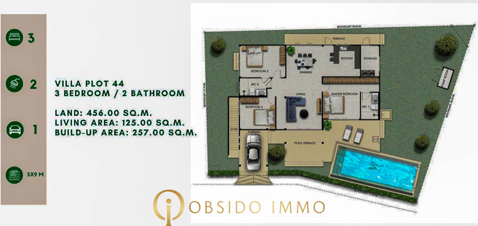 Obsido – Achat immobilier – Hua Hin – villa – Sivana garden – plot 44 -2